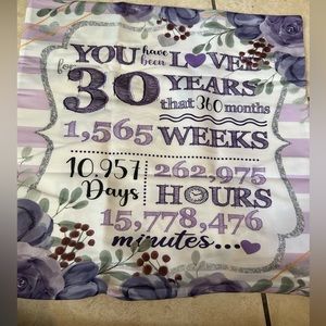 Paxiaroy 30th Birthday Pillow Cover Purple 18 X 18 Inches New